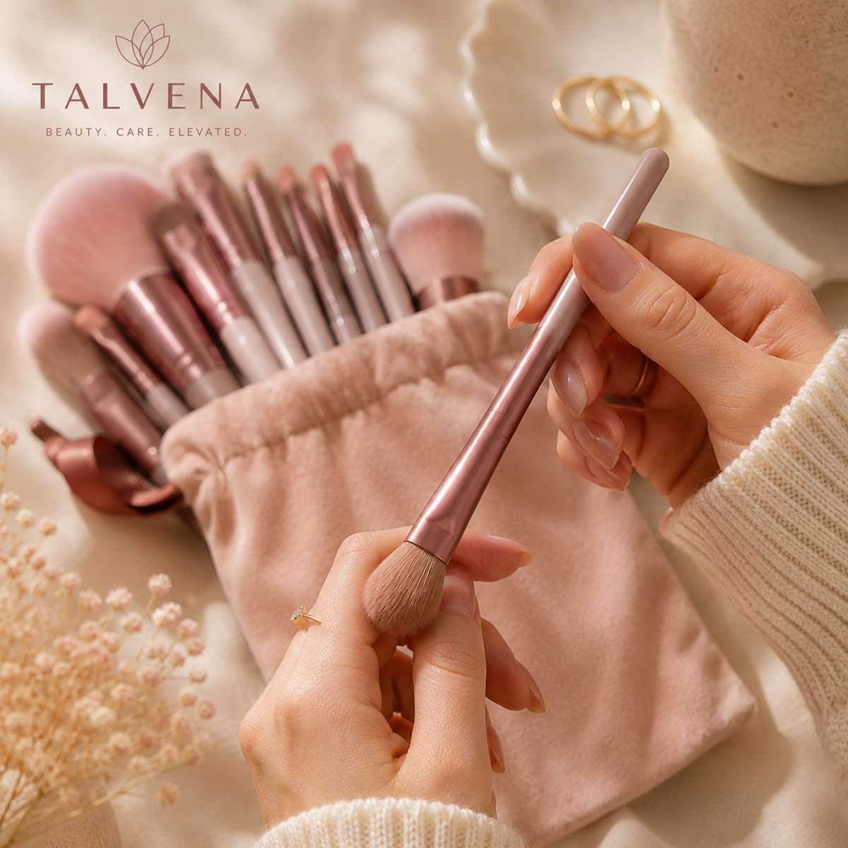 13-Piece Makeup Brush Set with Travel Bag