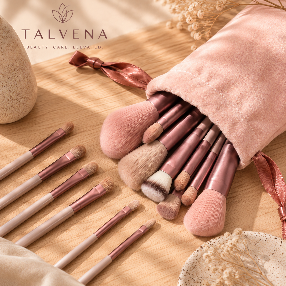13-Piece Makeup Brush Set with Travel Bag