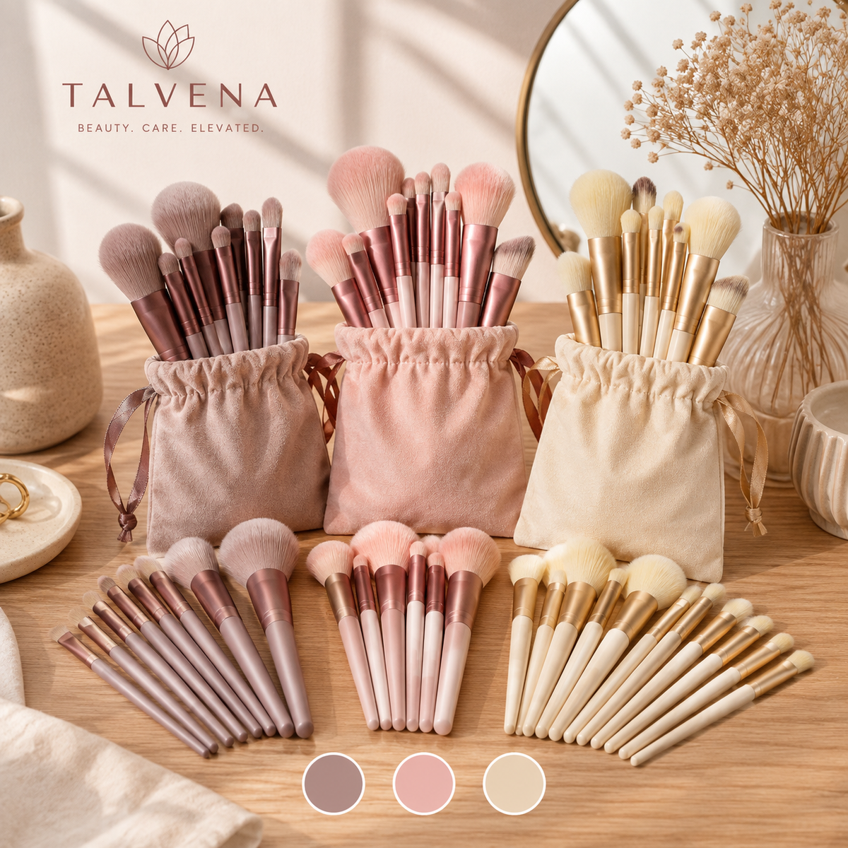 13-Piece Makeup Brush Set with Travel Bag