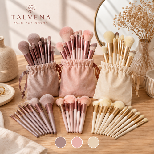 13-Piece Makeup Brush Set with Travel Bag