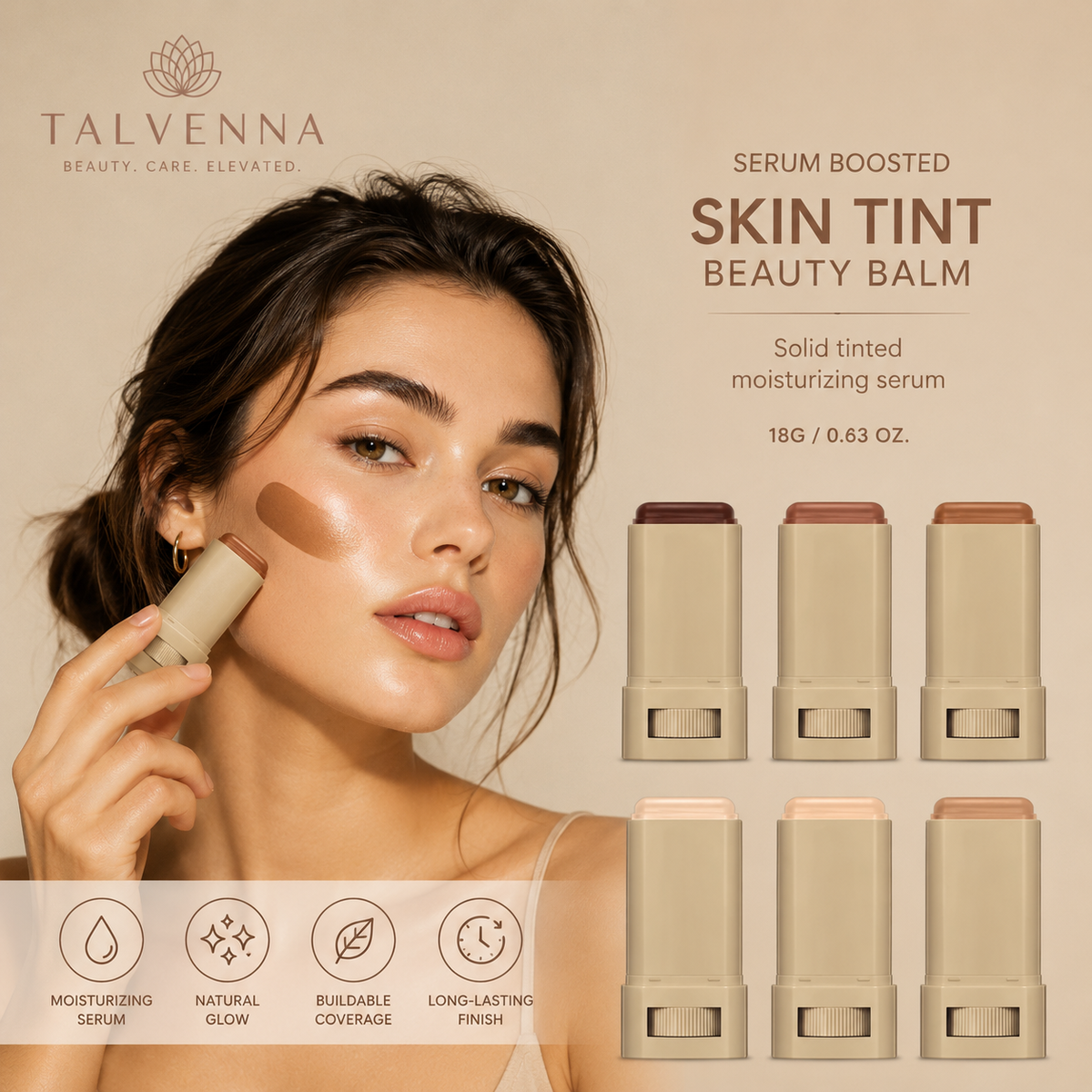 Skin Tint Foundation Stick – Moisturizing, Non-Sticky Coverage