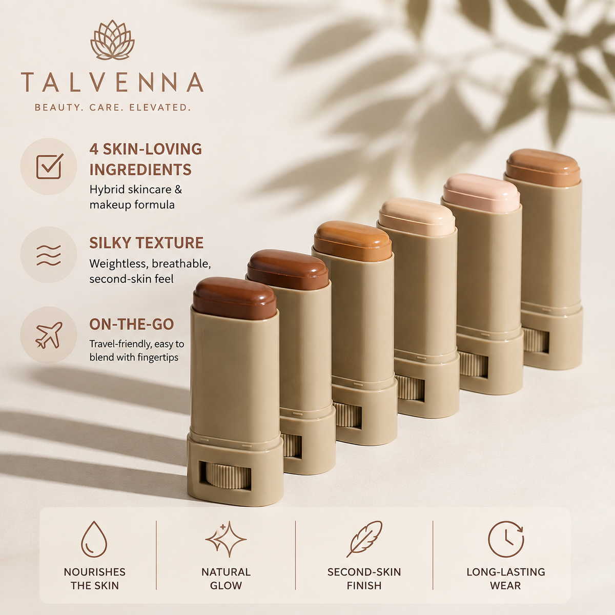 Skin Tint Foundation Stick – Moisturizing, Non-Sticky Coverage