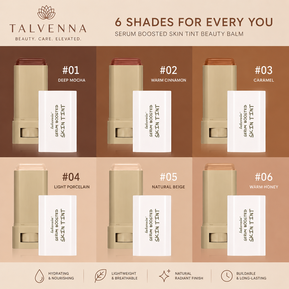 Skin Tint Foundation Stick – Moisturizing, Non-Sticky Coverage