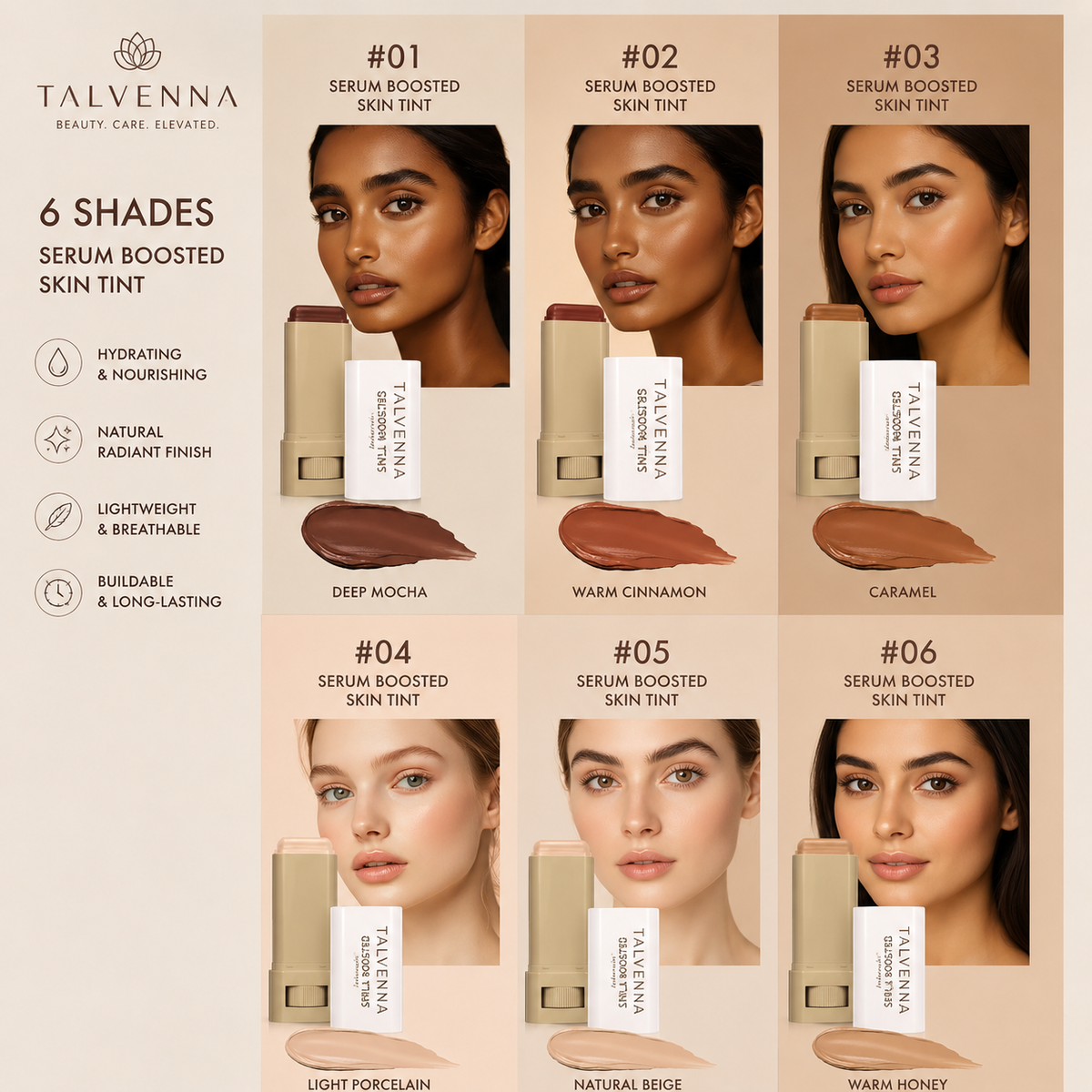 Skin Tint Foundation Stick – Moisturizing, Non-Sticky Coverage