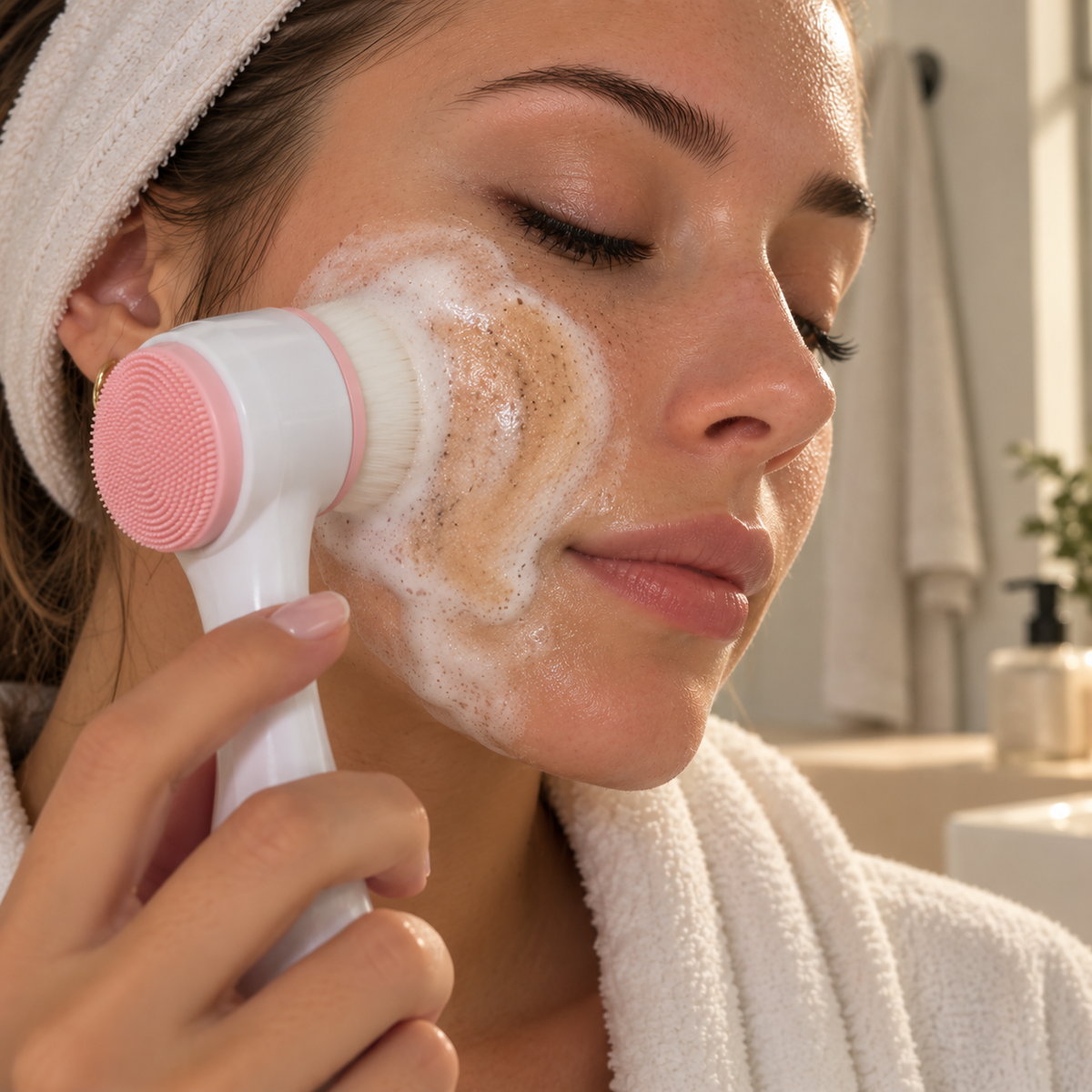 Silicone Facial Cleansing Brush – Gentle Exfoliating Massager