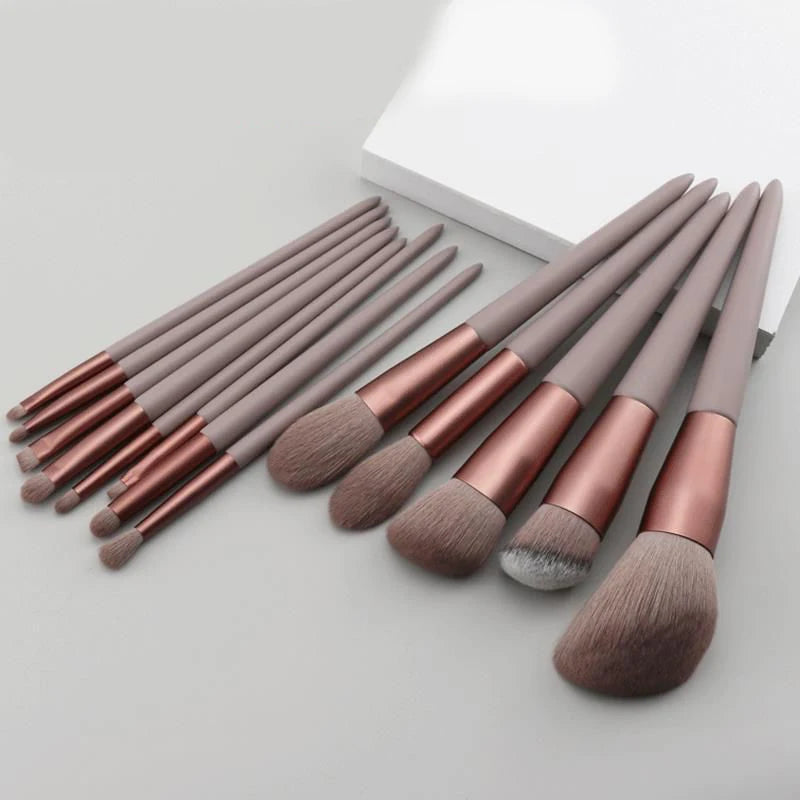 13-Piece Makeup Brush Set with Travel Bag